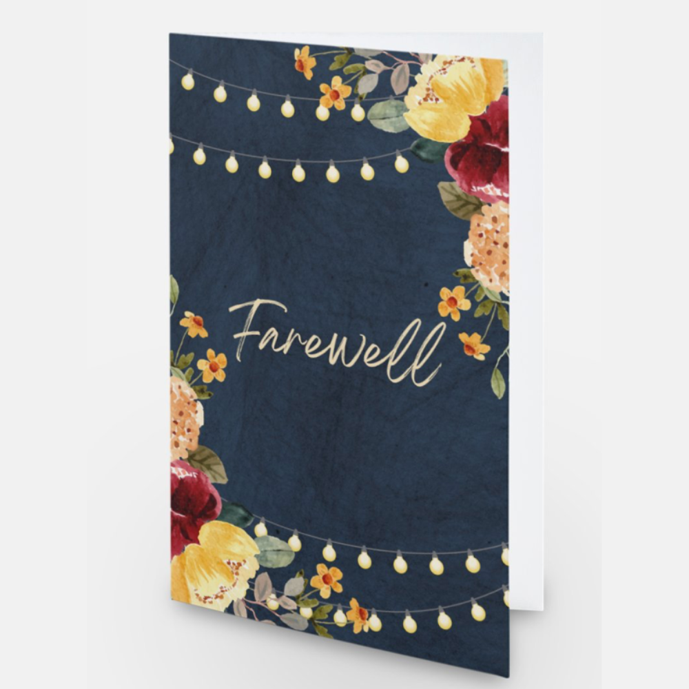 Image of Corporate Farewell FlowersNLights Greeting Card