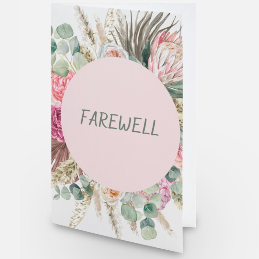 Image of Corporate Farewell Flowers In Circle Greeting Card